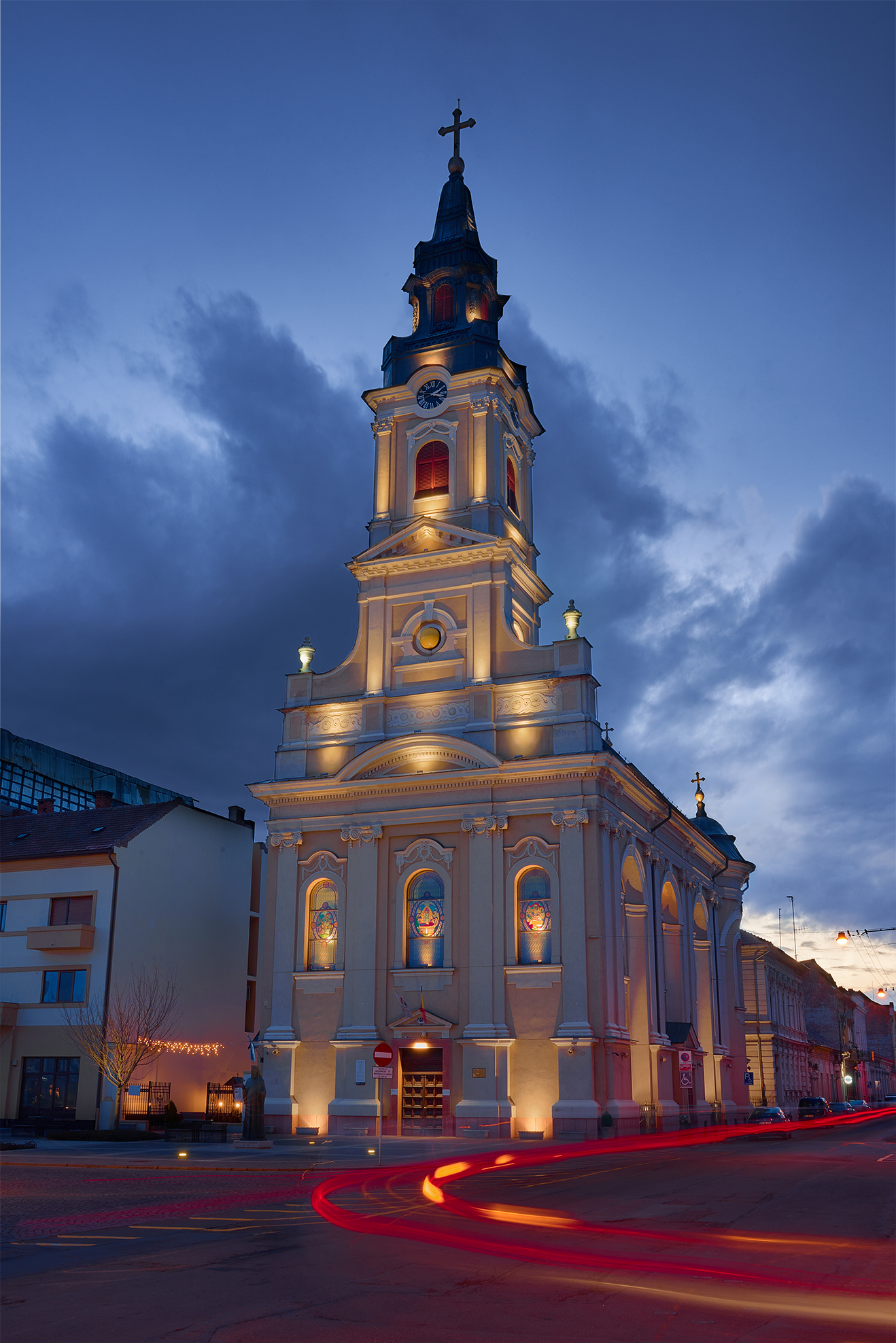 Lighting design for Church with the Moon facade
