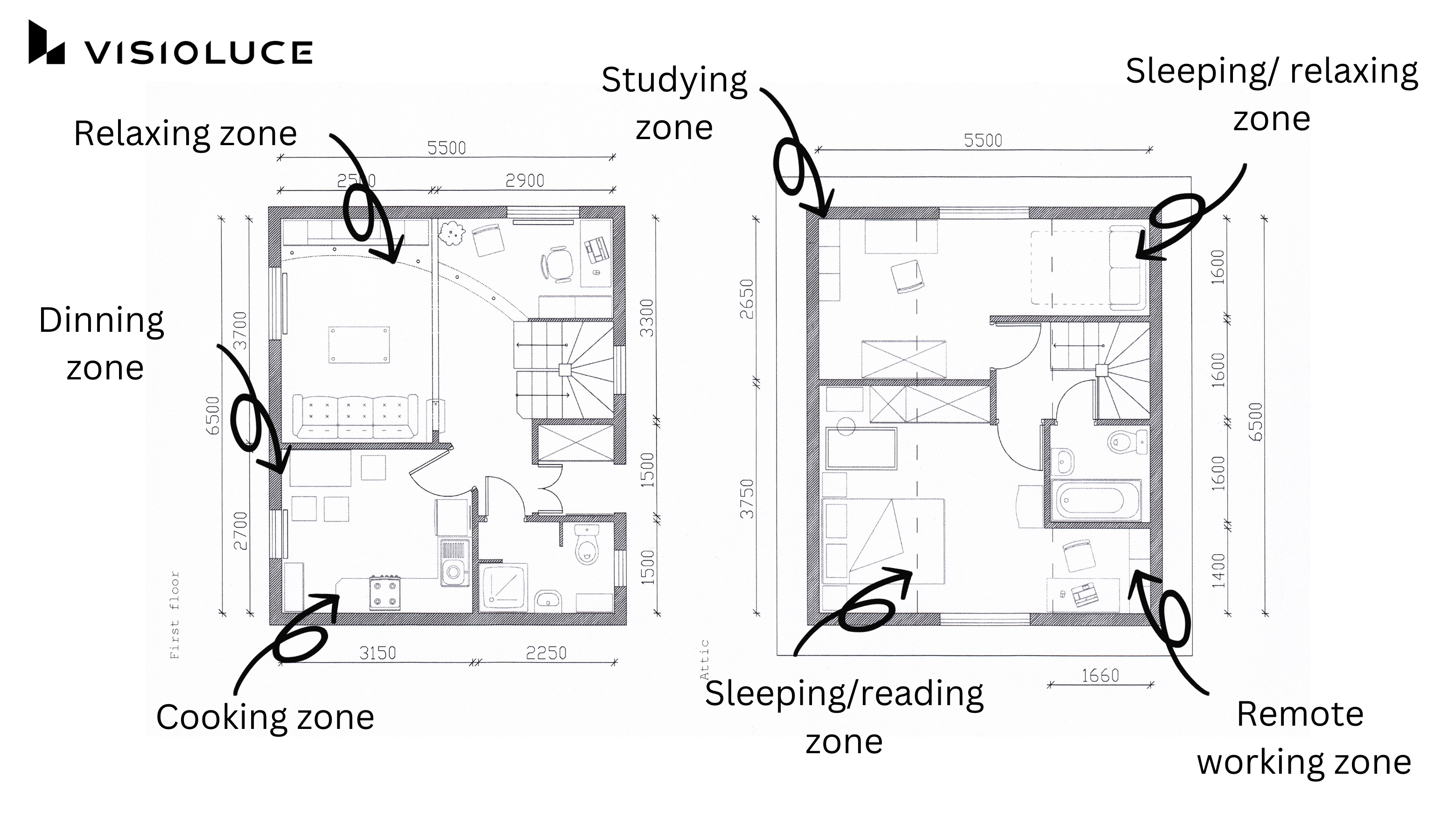 Lighting project areas design